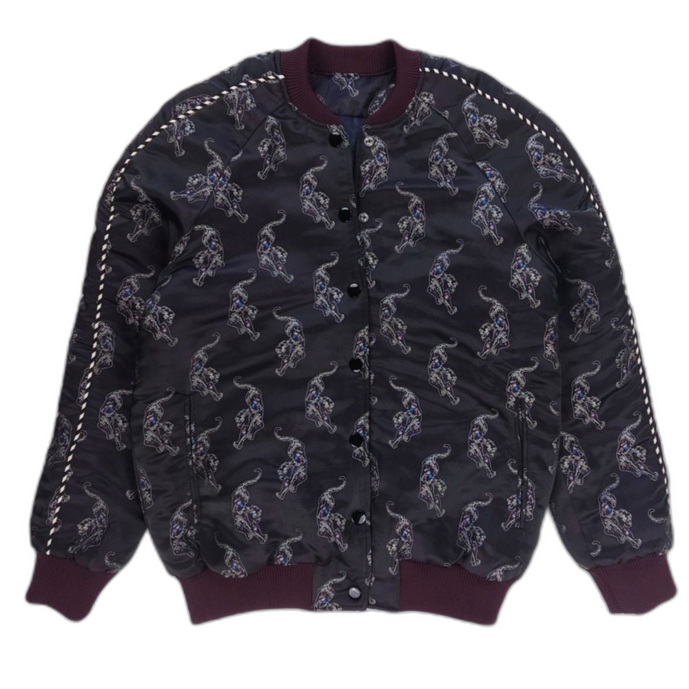 SANDRO Detroit Jacquard Embroidered Bomber Jacket Maximalism French Girl Boho